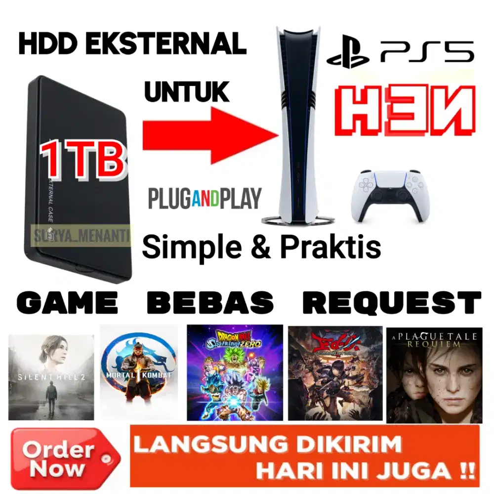 HDD PS5 PNP (Lihat Deskripsi)