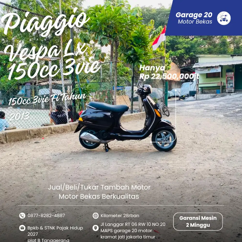 Piaggio Vespa Lx 150cc 3vie Fi Tahun 2013 Pajak Hidup