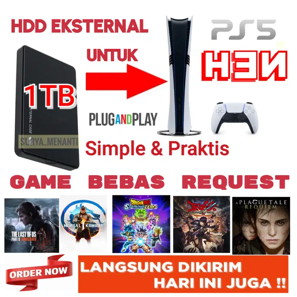 HDD PS5 PNP (Lihat Deskripsi) Mrh