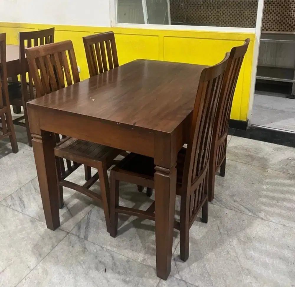 meja makan kayu jati set