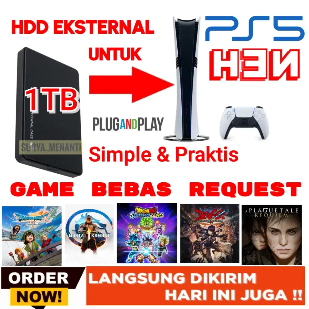 HDD PS5 PNP (Lihat Deskripsi) Murah