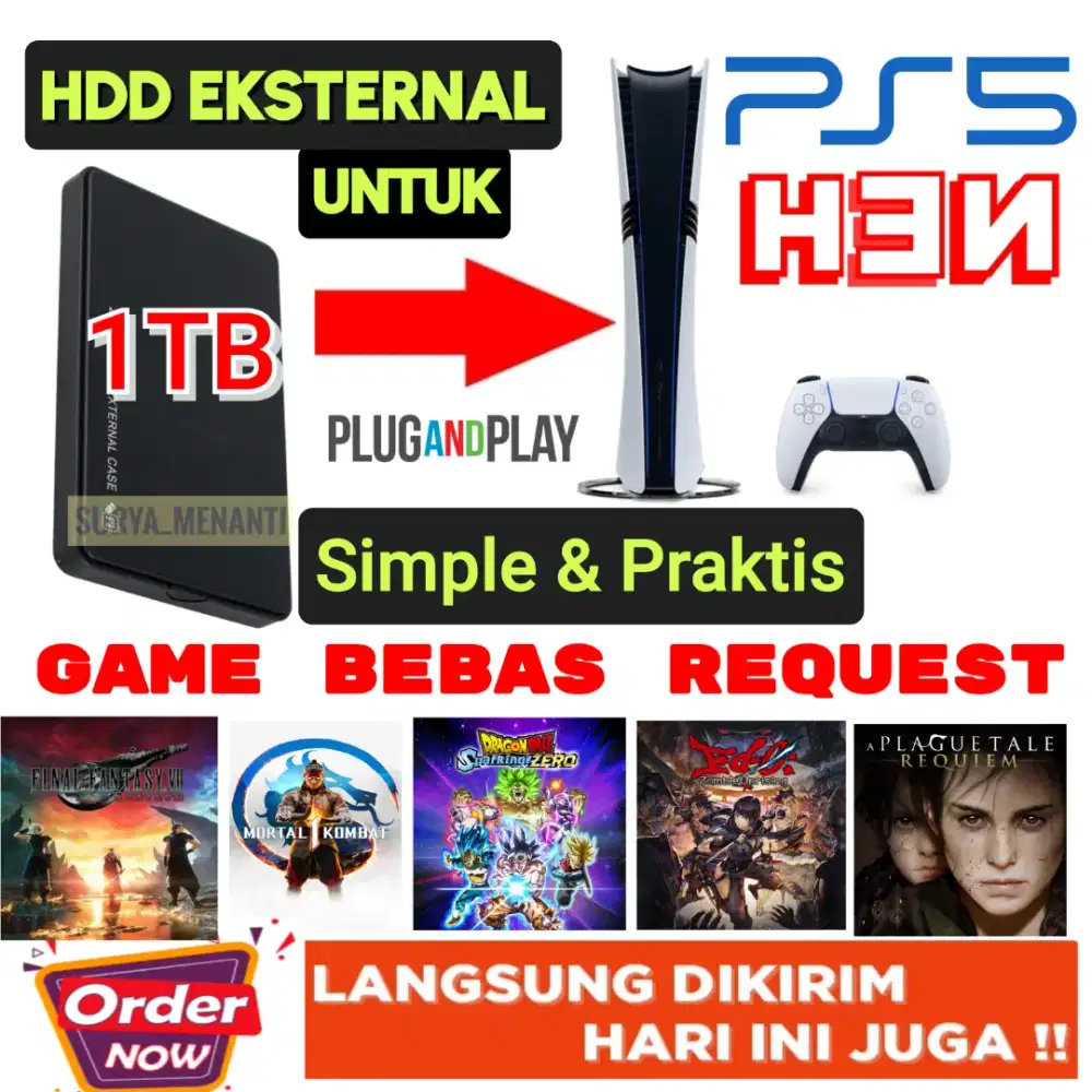 HDD PS5 PNP (Lihat Deskripsi) Mrh Meriah