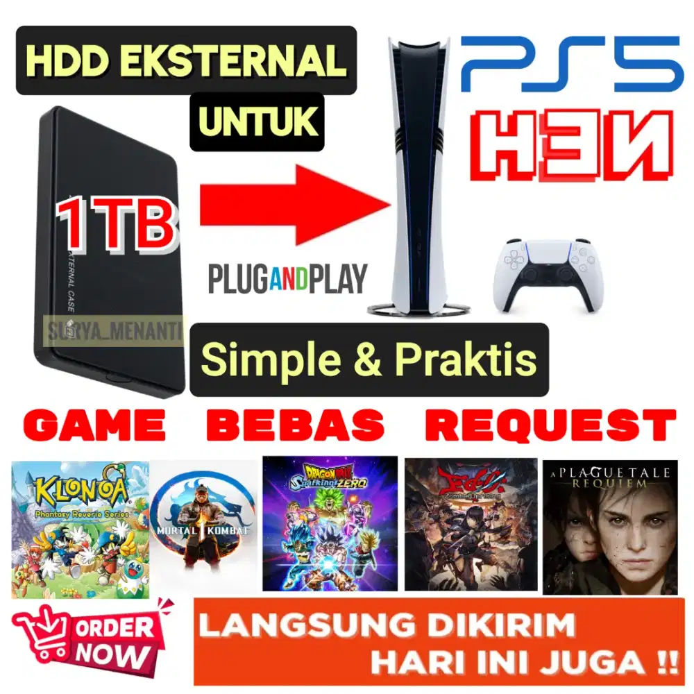 HDD PS5 PNP (Lihat Deskripsi) Mrh Meriah Terjangkau