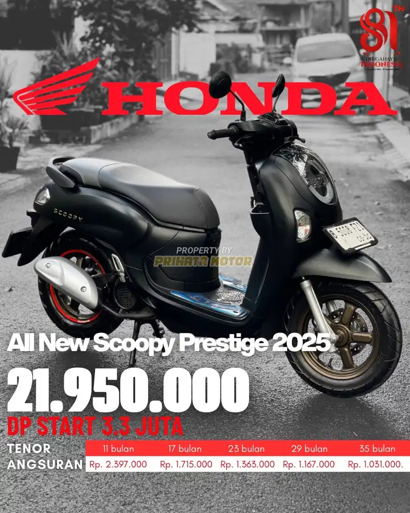 CREDIT DP MULAI 3.3 JUTA !!! HONDA ALL NEW SCOOPY PRESTIGE 2025