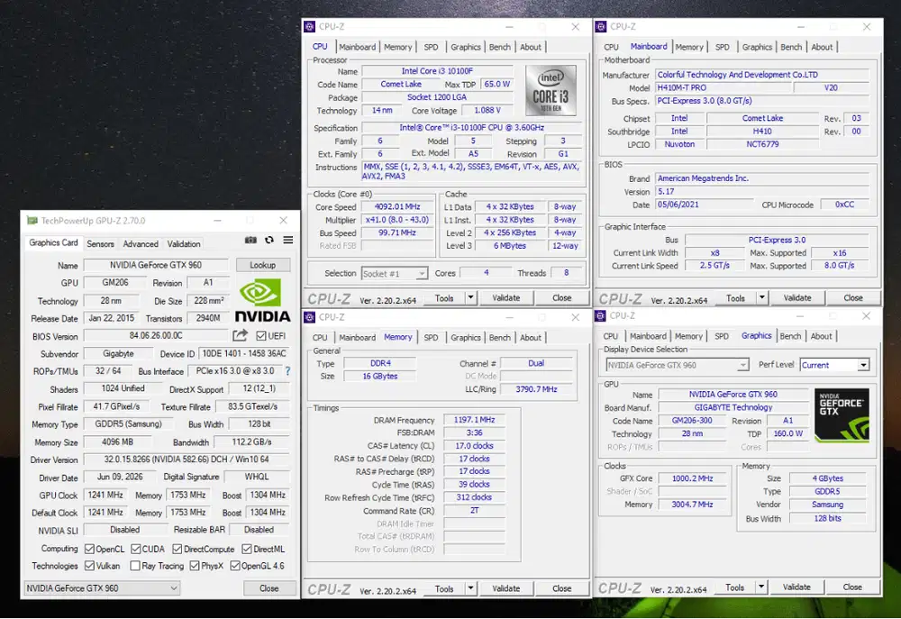 DIJUAL PC INTEL GEN 10F | VGA NVIDIA GTX 960 | NVME 256GB | RAM 16GB |