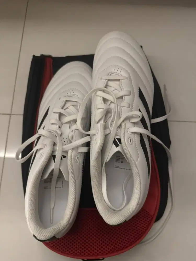 Sepatu Bola Adidas FG Original Putih Hitam Masi Baru + Tas Sepatu