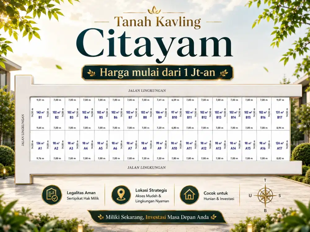 Kavling Dijual Bogor Dekat Stasiun Citayam, SHM Hanya 1 Jt-an