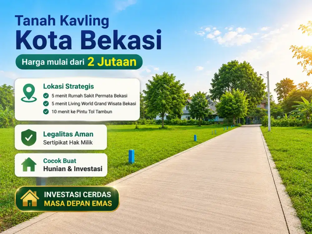 Kavling 2 Jt-an Dekat Living World Grand Wisata Bekasi, SHM