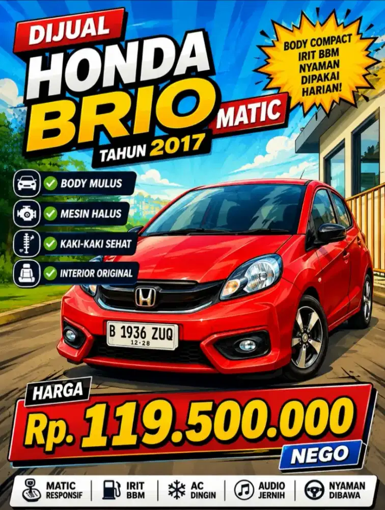 Bu : Brio Matic 2017 Paling Murah