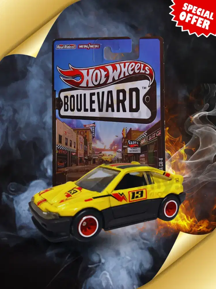 Hot Wheels Honda CRX Boulevard 2013 Kuning Premium Diecast Mainan Rare