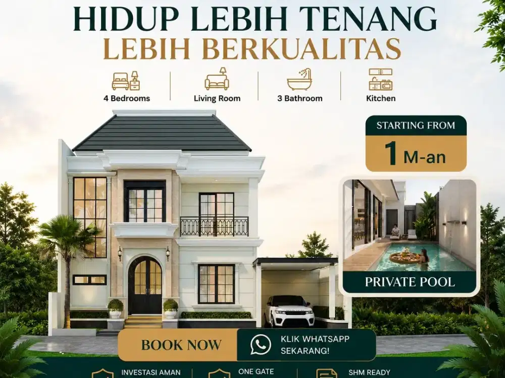 Miliki Rumah Mewah di Sleman Area Godean Bonus Kitchen Set Siap AJB