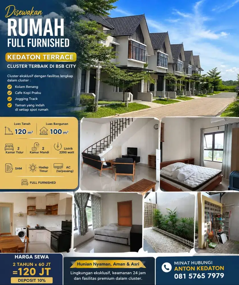 DISEWAKAN KEDATON TERRACE 2TH STRATEGIS SEGERA