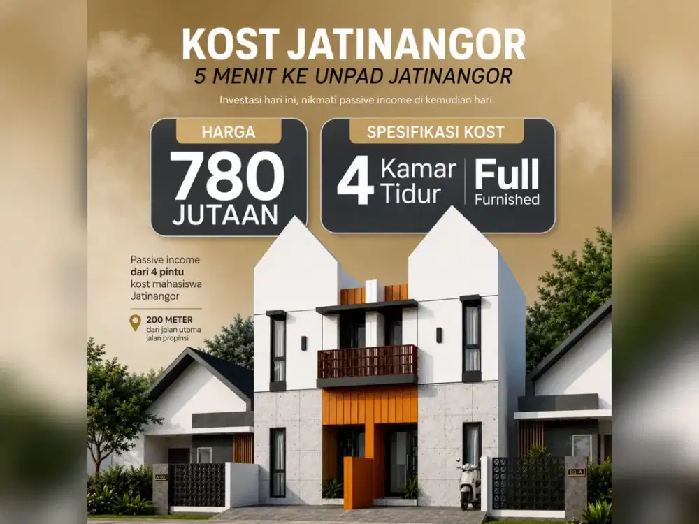 Peluang Investasi Rukos di Hegarmanah Jatinangor Legalitas SHM dan Full Furnished 780 Juta