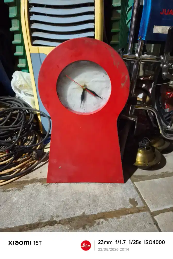 JAM HIAS RED CLOCK IKEA PS 1995 VINTAGE BARANG ANTIK