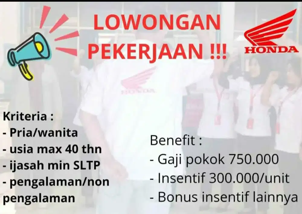 Lowongan Kerja Marketing Honda