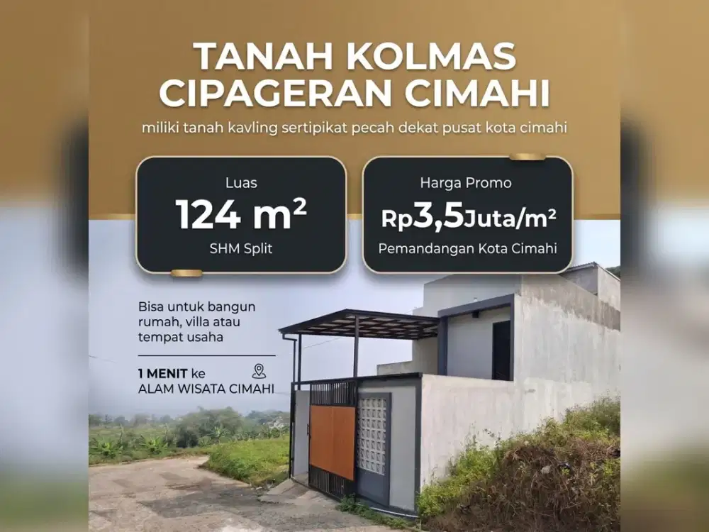 Peluang Menarik! Tanah SHM 124 m² di Cipageran Cimahi Dekat Alam Wisata Cimahi