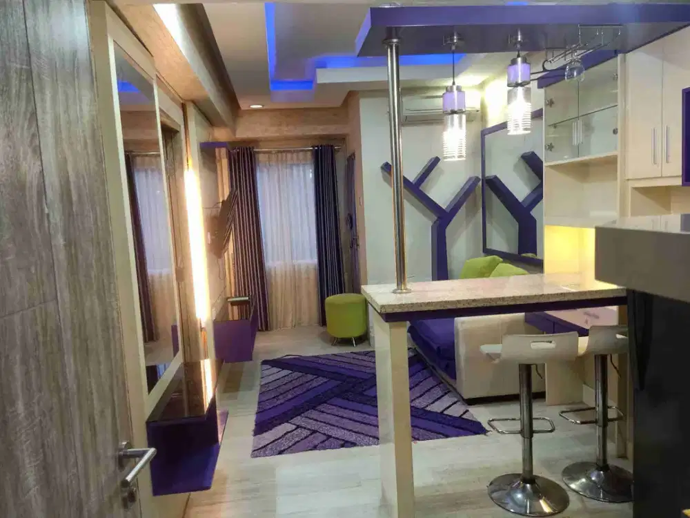 KAMAR TIPE 2BR, APARTEMEN TENGAH KOTA SEMARANG, INTERIOR,FREE PARKIR