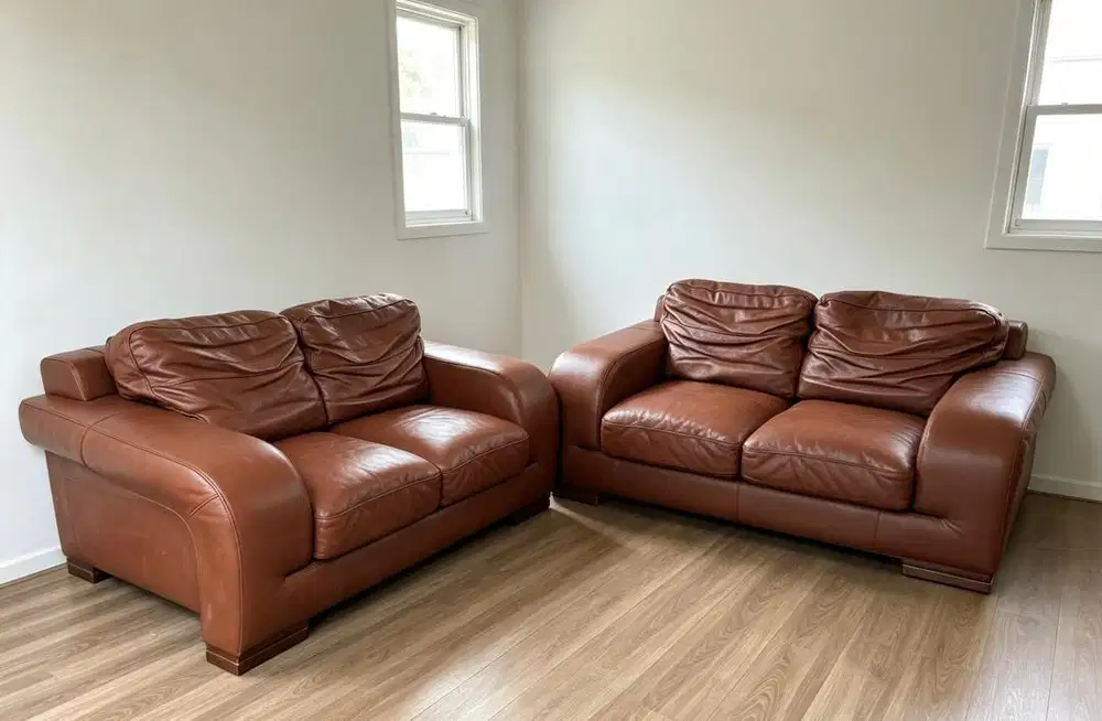 Sofa 3+2 Seater Full Italian Leather Genuine ( Kulit Sapi Asli )