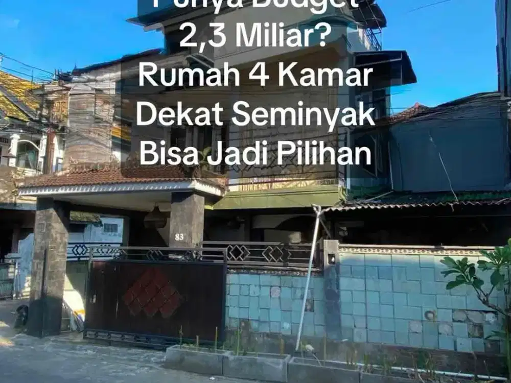 SALE Rumah 2 Lantai 4KT Dekat Seminyak Kerobokan