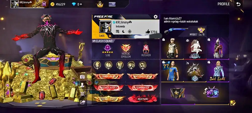 AKUN FF SULTAN TERBATAS!!