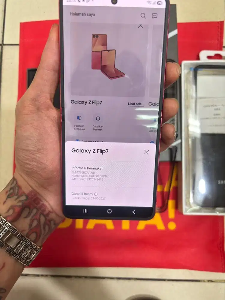 SAMSUNG Z FLIP 7 256Gb Red baru 2 Bulan