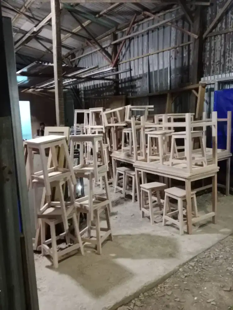 Set meja makan kaffe resto warkop serbaguna
