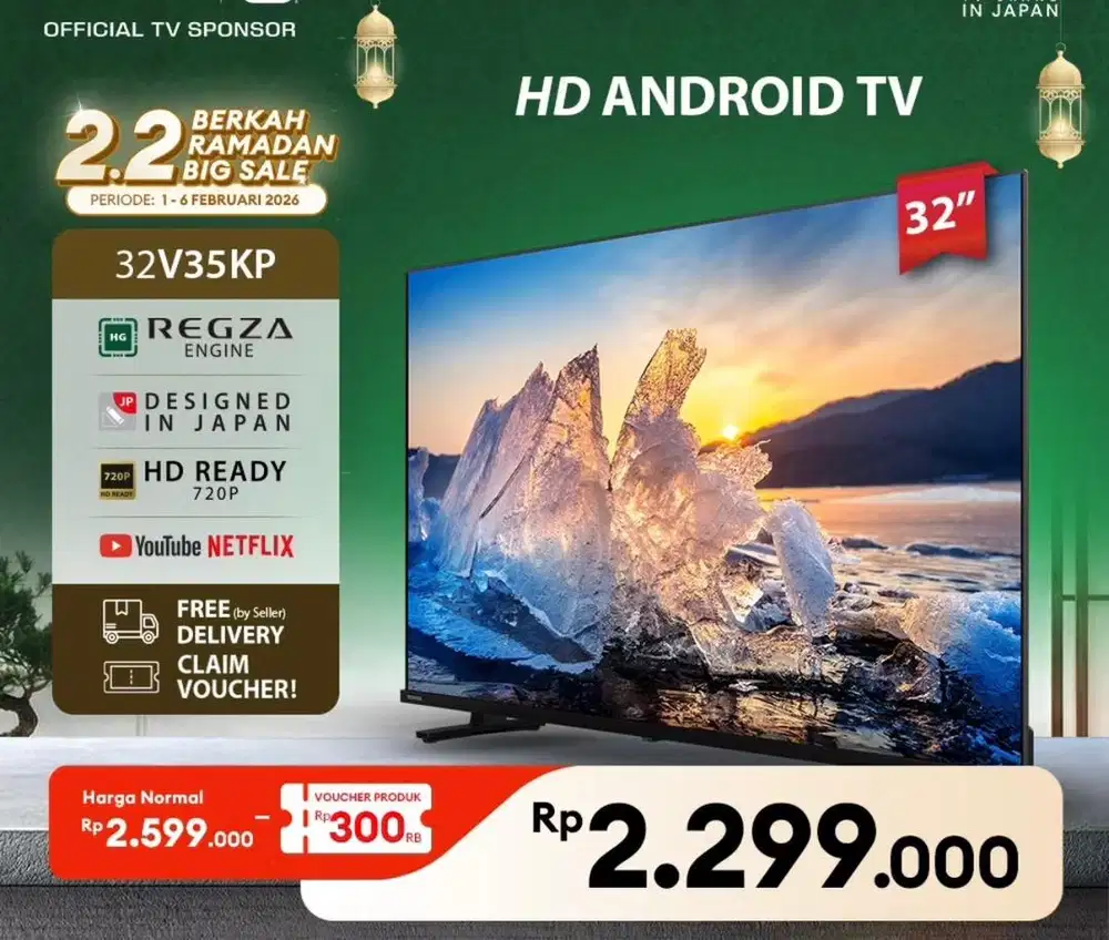Jual Android TV 32inc TOSHIBA 32V35KP