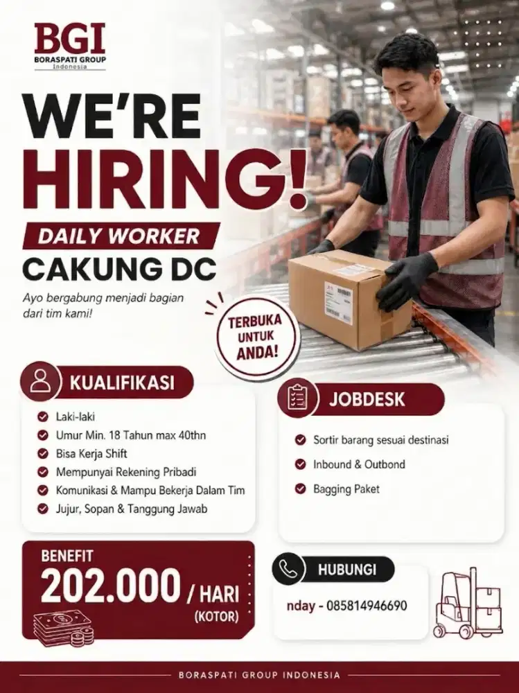 LOWONGAN KERJA CAKUNG DC