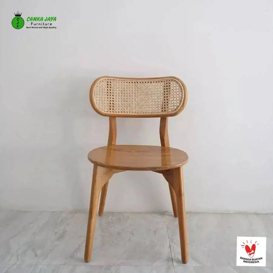CANKA - Kursi Makan Cafe Rotan Jati Minimalis Murah READY STOK Mentah