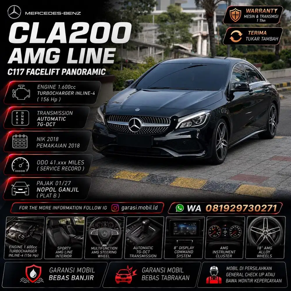 Mercy CLA200 AMG Line C117 Facelift Panoramic 2018