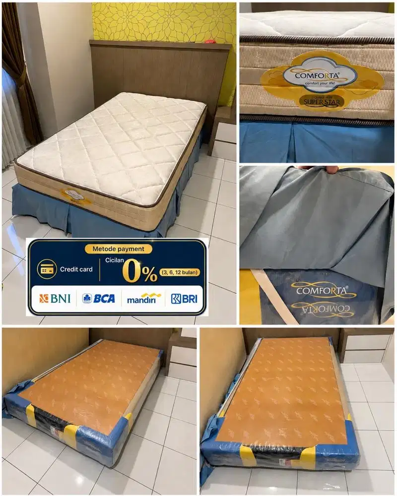 Kasur spring bed Comforta Super Star 120 x 200 bonus sprei dan bantal