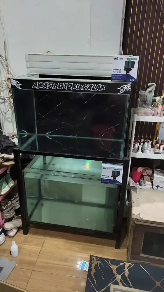 Aquarium atas bawah 60x40x40 fulset