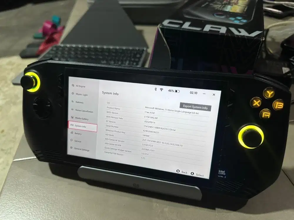 MSI CLAW A1M ultra 7 16/512 +banyak bonus siap pakai