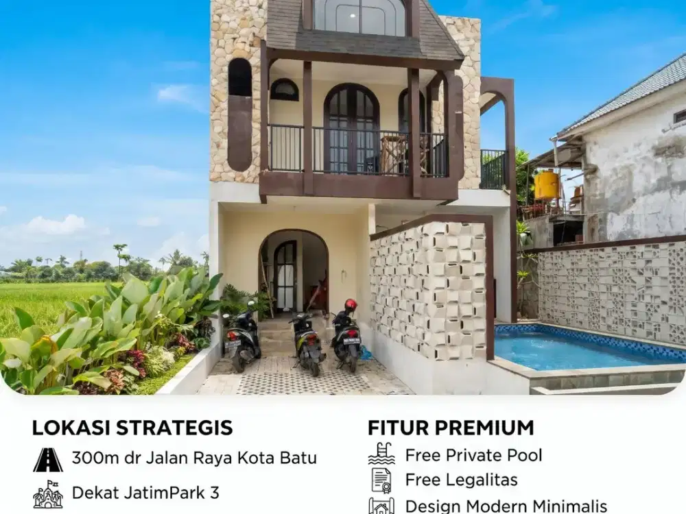 Rumah mewah 2lt dekat wisata