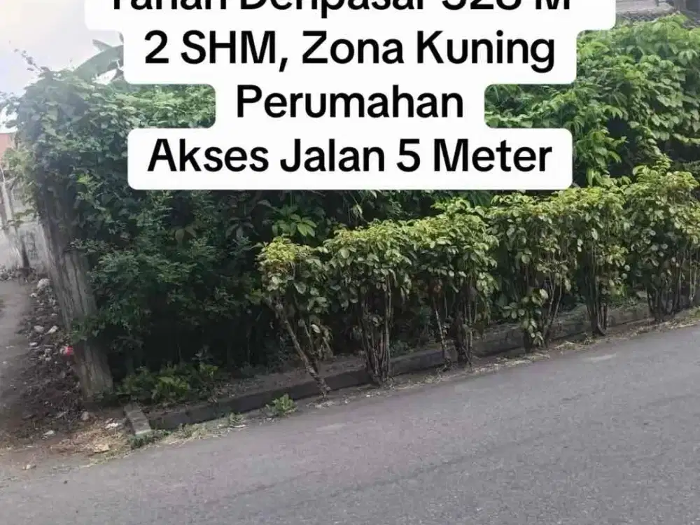 SALE Tanah 328 M² SHM Zona Kuning Denpasar
