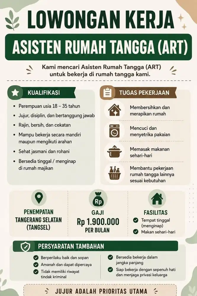 LOKER ART MASAK WANITA