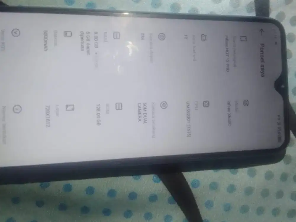 di jual hp Infinix hot 12 pro ram8+5/258GB