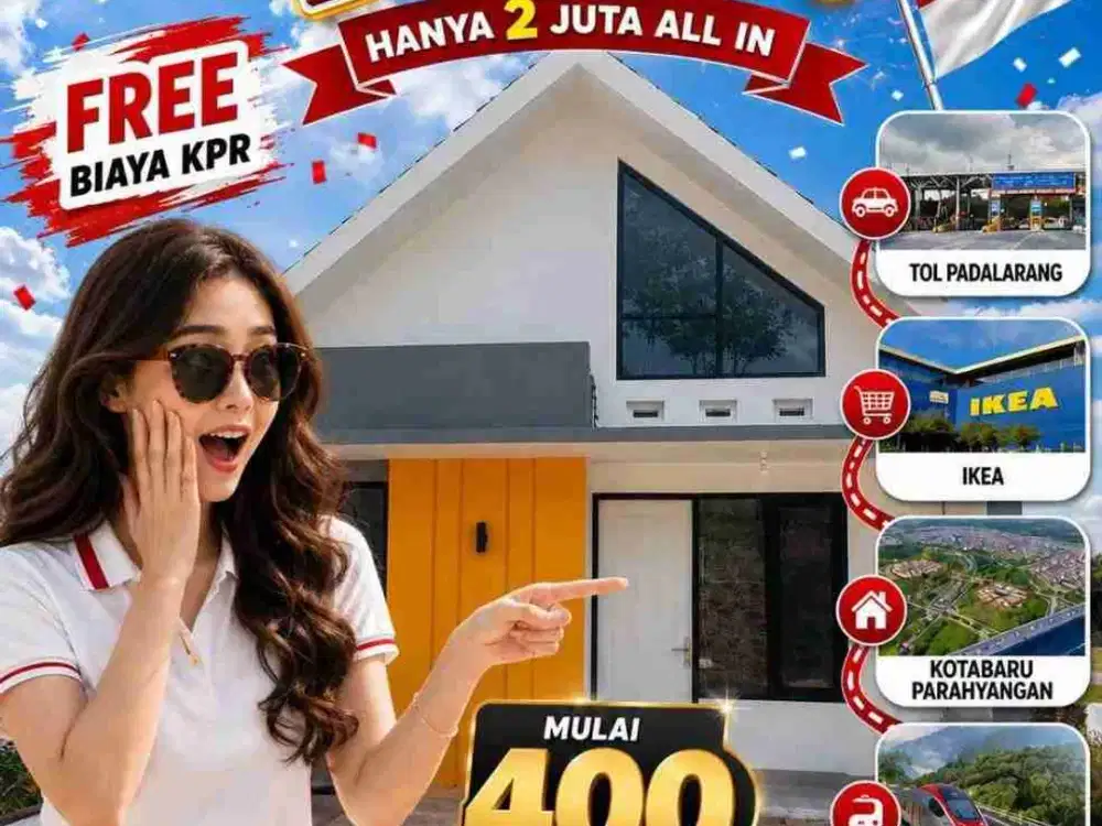 DP 2 Jutaan All In! Rumah Dekat Kota Baru Parahyangan
