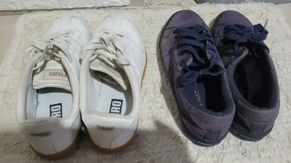 Sepatu Piero dan Aerowalk size 42 dan 41 putih dan navy