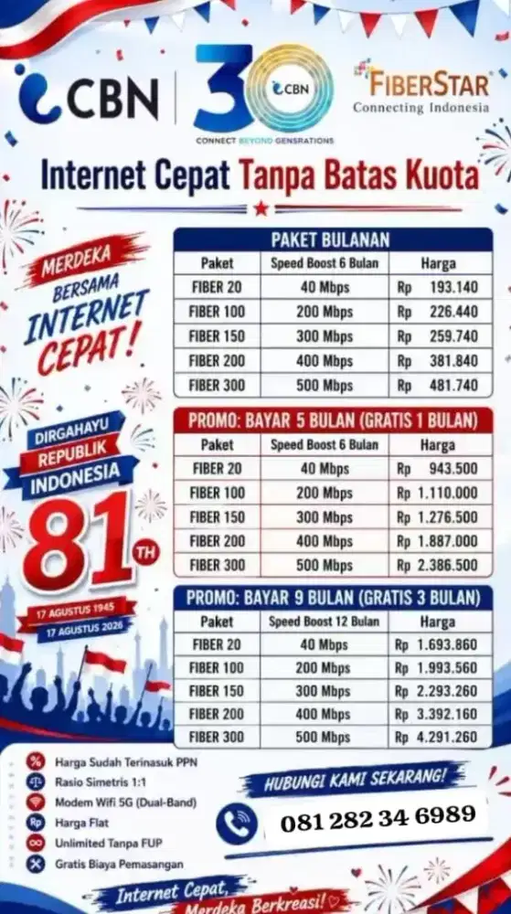 Promo wifi CBN 40 Mbps