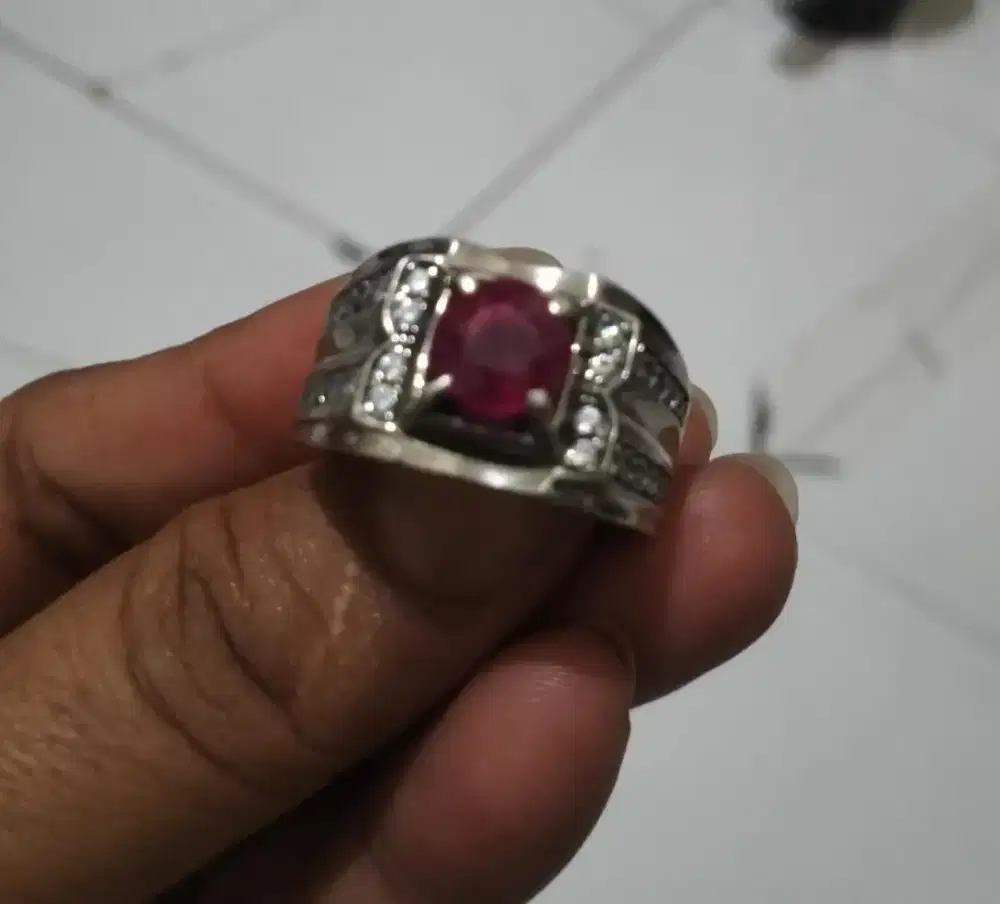 Jual natural ruby,estimasi burma,mulus,perak