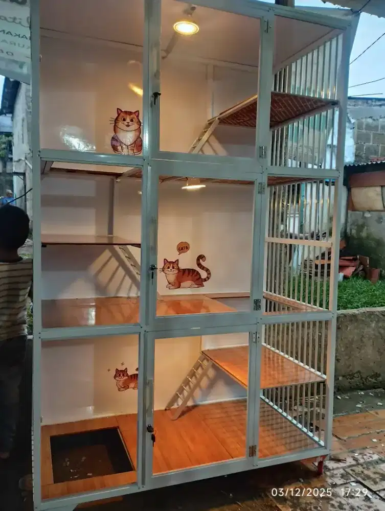 Kandang kucing 3 Ruang