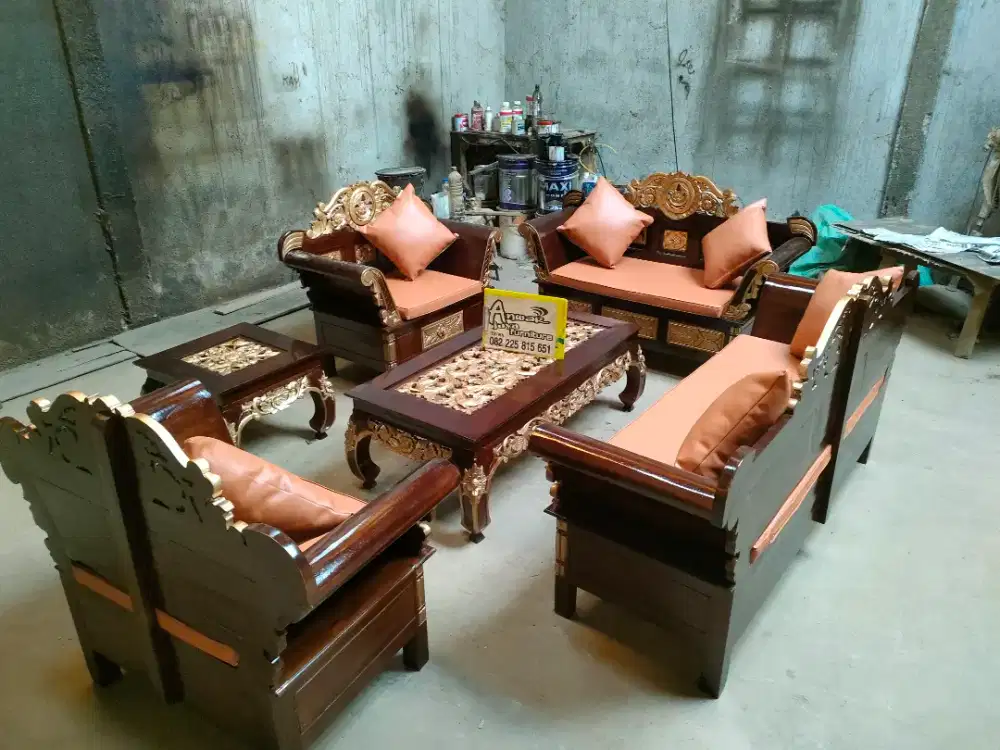 Kursi tamu ukir new full kayu jati