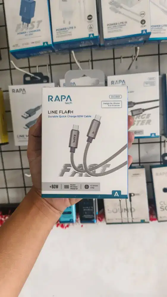 KABEL DATA TYPE C TO C 60W RAPA TECH DC1303