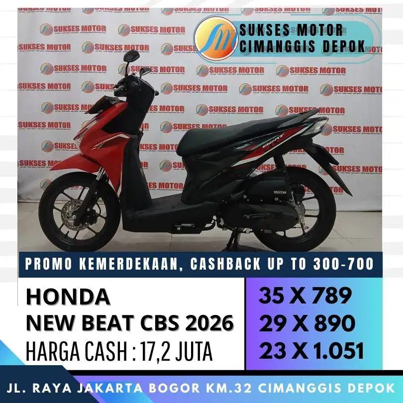 NEW BEAT SPORTY CBS 2026 CASH KREDIT PROMO KEMERDEKAAN CICILAN RINGAN