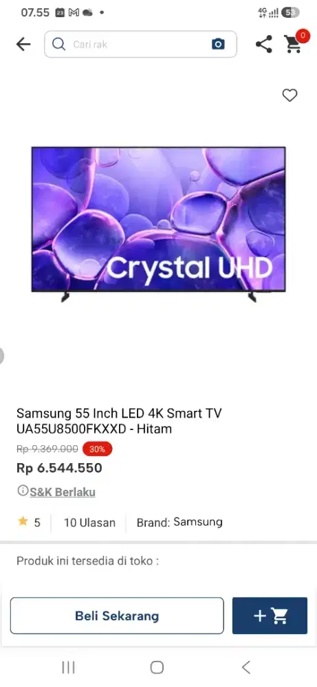 Samsung 55 inch led 4k Ua55u8500fx