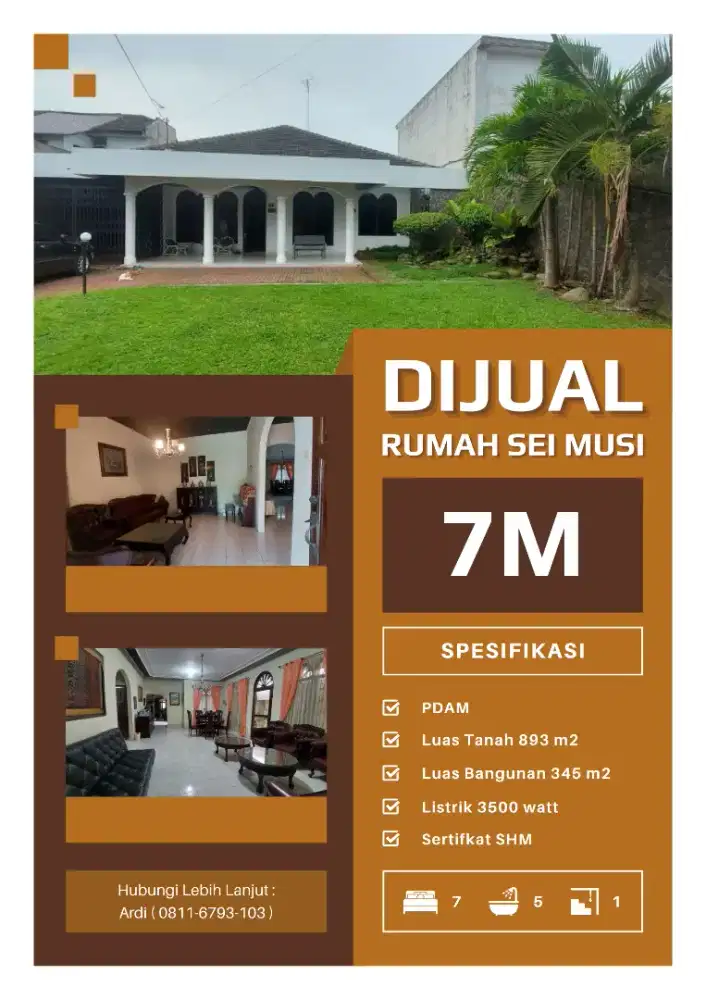 Dijual Rumah Lokasi Strategis SEI MUSI