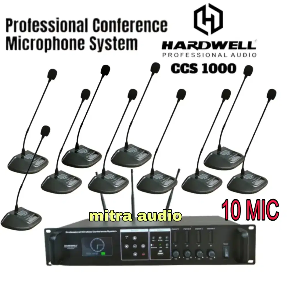 Paket mic meja wireless conference hardwell ccs 1000 isi 10 mic
