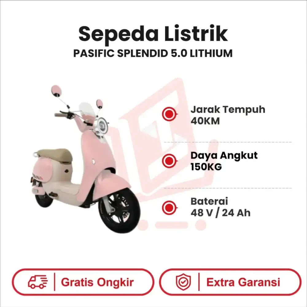 Promo Sepeda listrik Pasific Splendid 5.0 Bisa cicilan 0%