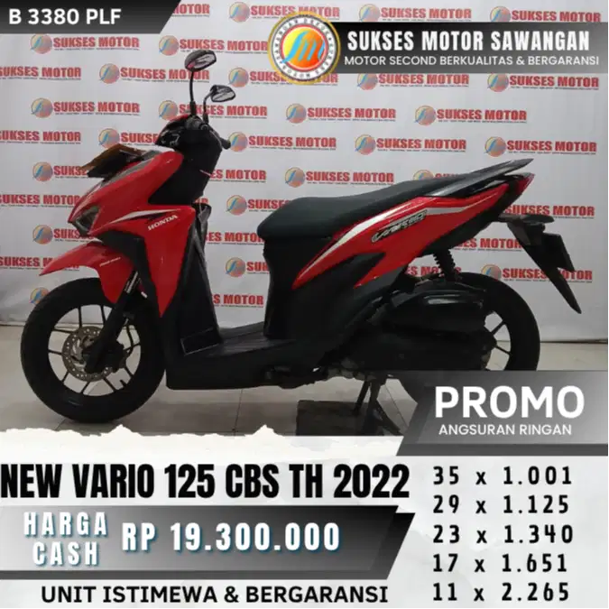 CASH KREDIT HONDA NEW VARIO 125 CBS TH 2022 MERAH MULUS BERGARANSI